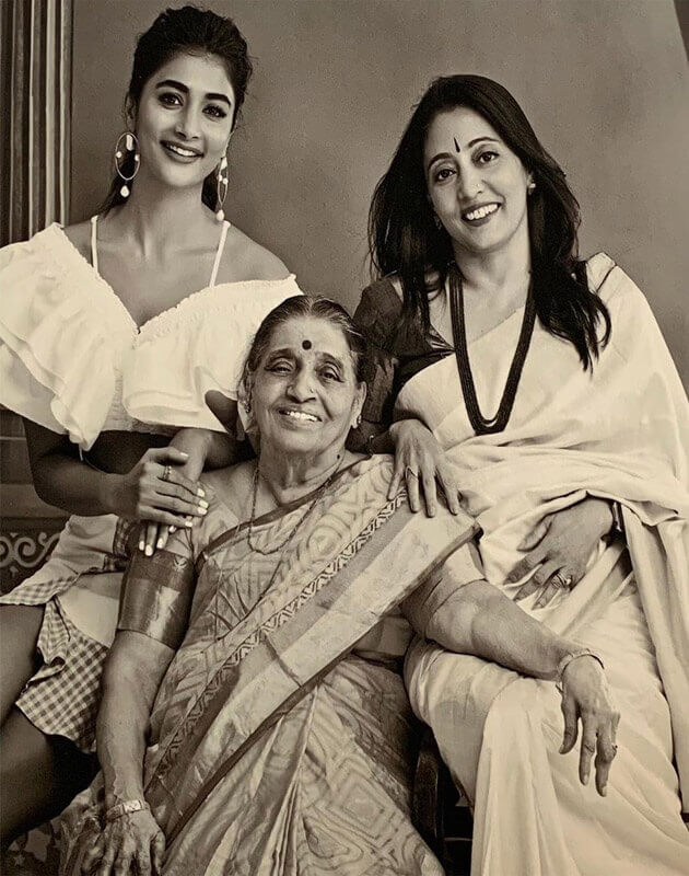 Pooja Hegde Mother and Grand Mother