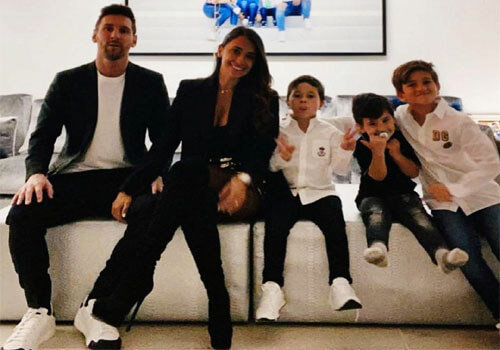 Lionel Messi wife and son